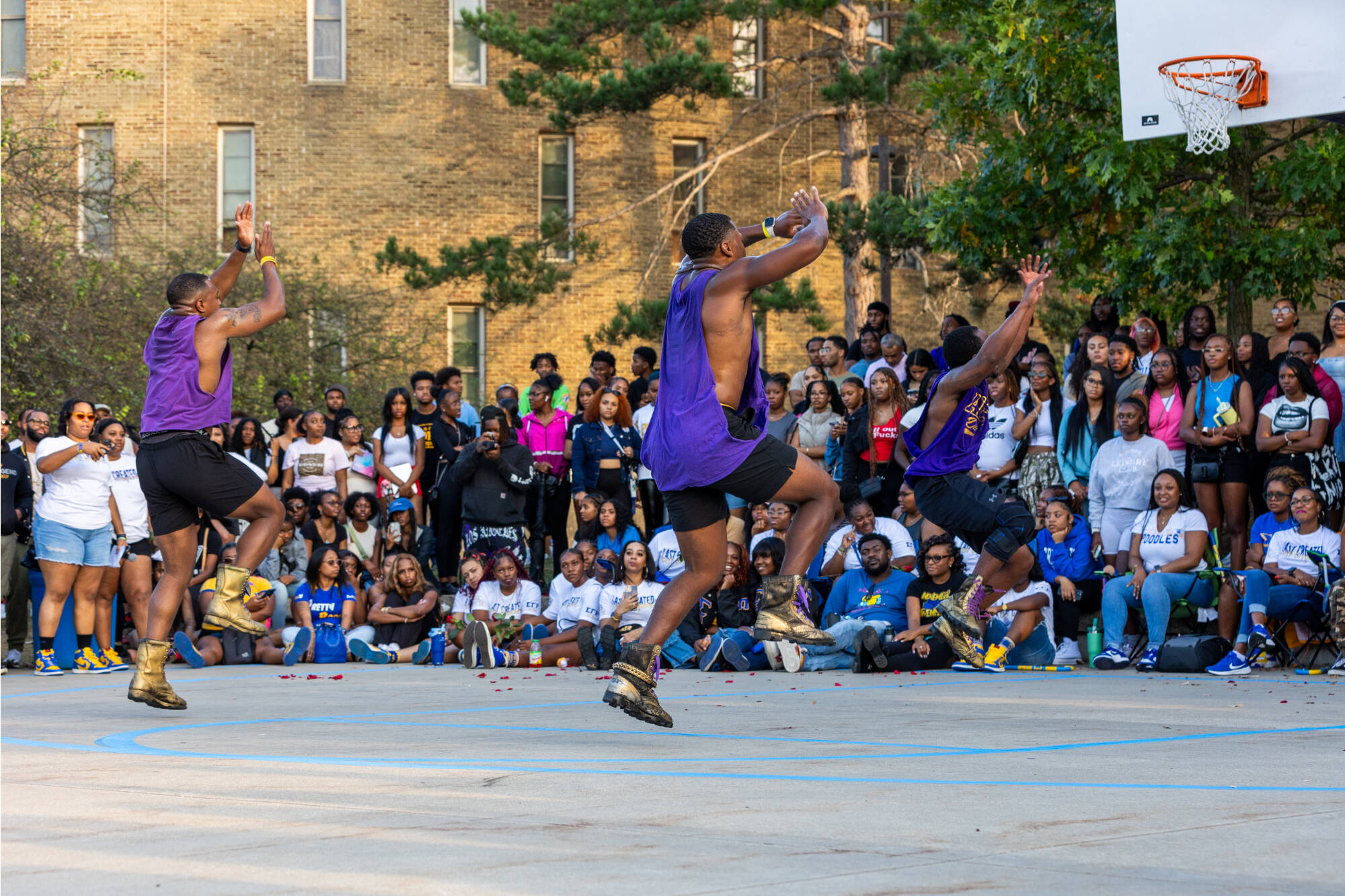 Students participating in the NPHC Yard Show